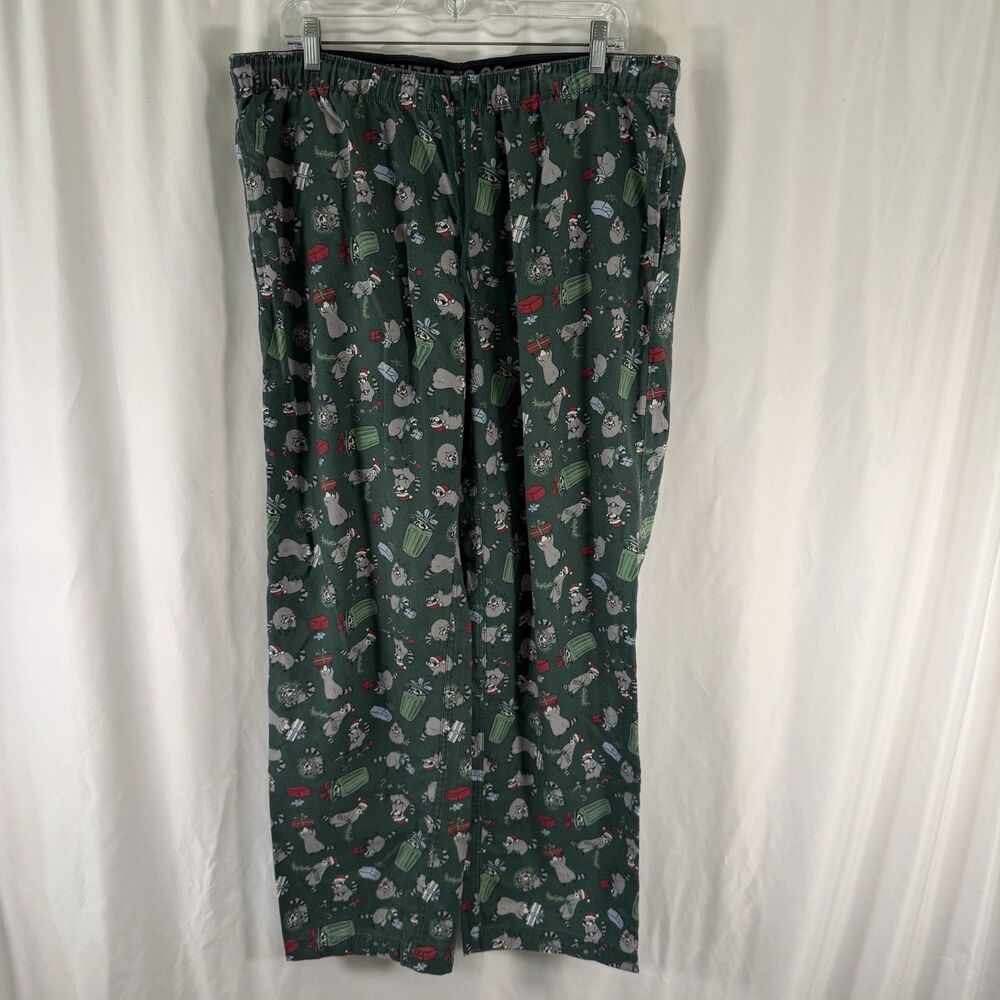 Duluth Trading Co Christmas Pajama Pants Men's Large 32" Inseam Trash Panda